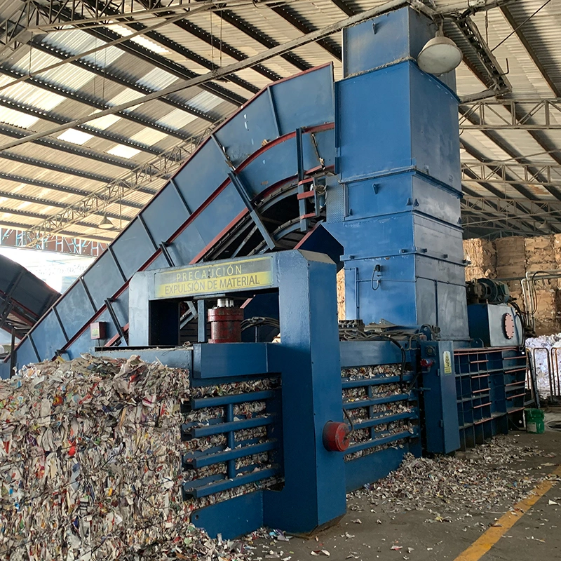 Horizontal Waste Paper Carboard Newspaper Packing Baling Baler